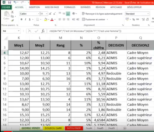 Course Image Informatique : Tableaux de bords et reporting Exploration, Analyse et modélisation de données (Excel) (M1 IST)